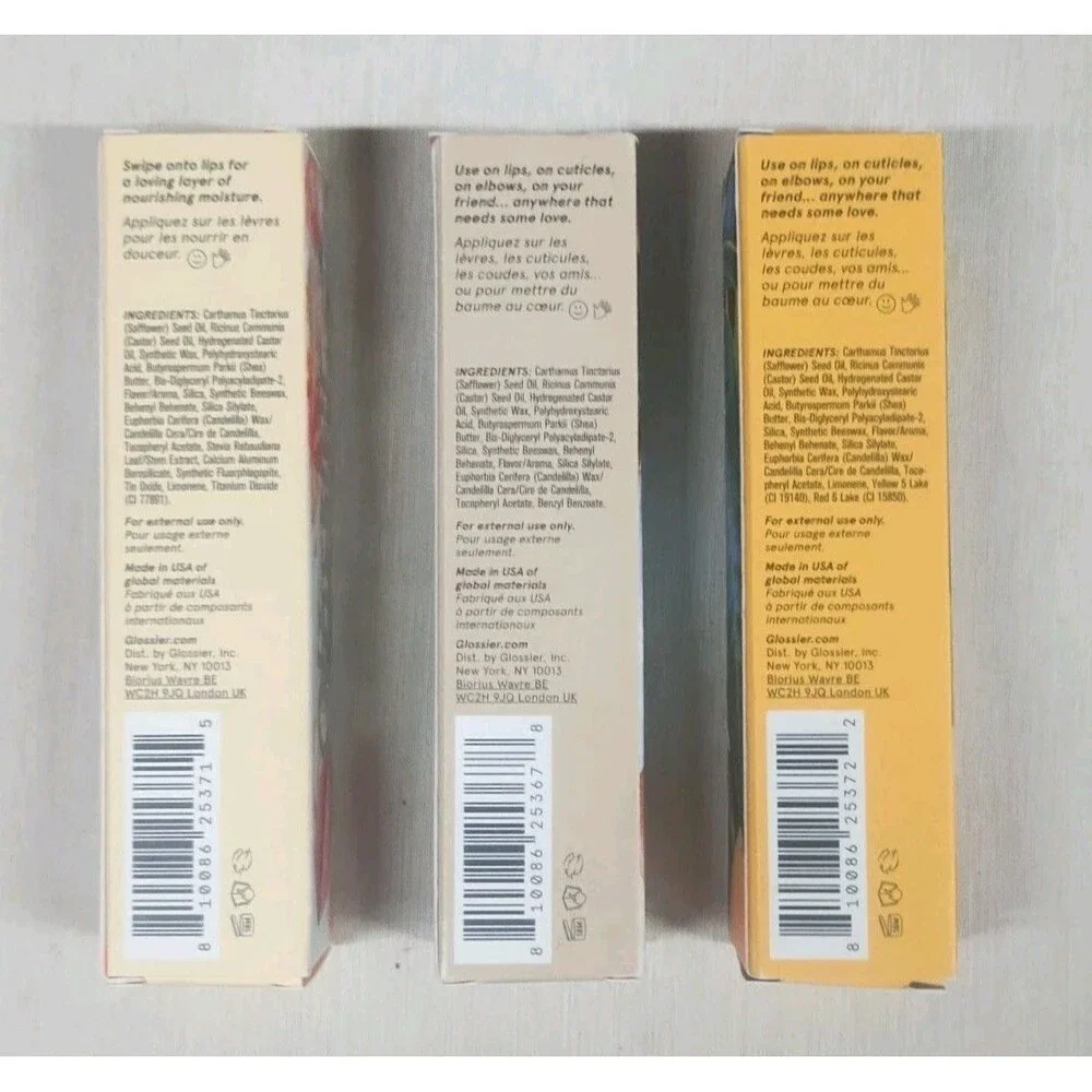 Glossier Balm Dotcom Trio Mango, Birthday, Coconut Size: 0.5 fl oz / 15 ml NEW